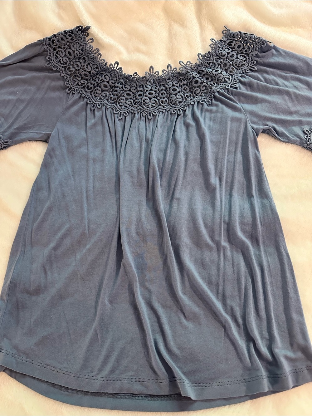 Lascana Crochet-Yoke Scoop Neck Top. - Picture 2 of 5